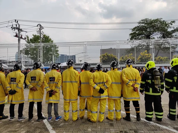 Bangkok Thailand November 2019 Fireman Preparedness Fire Drill Training Use — ストック写真