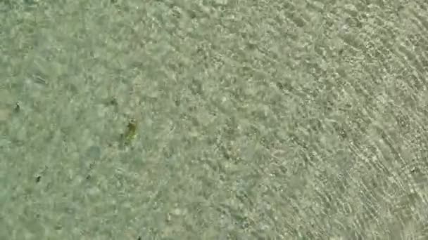 Vzdušný výhled shora dolů z velké výšky struktury zelené mořské vody. Azurová mořská voda. 4K Pozadí vodní hladiny. — Stock video