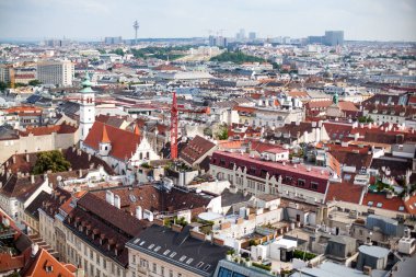 Avusturya 'nın başkenti Viyana, şehir merkezinden ve şehir merkezinden şehir merkezi. Drone görünümü.