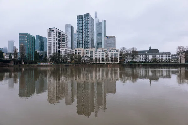 Frankfurt Main Germania Marzo 2020 Skyline Del Centro Città Finanziario — Foto Stock