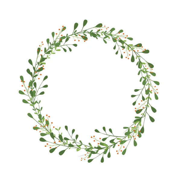 春天的花环 有枝条 绿叶和桔子 精致的边框 用于邀请设计 花框作为精致的装饰元素 矢量说明 — 图库矢量图片