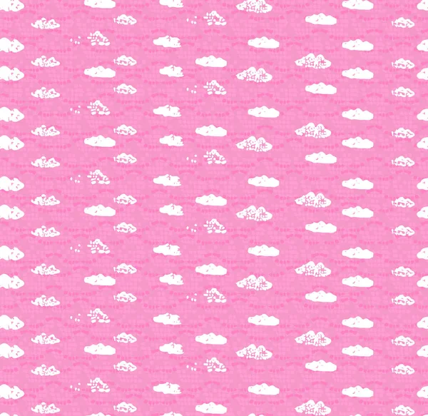 Бесшовный Шаблон Абстрактные Мультяшные Облака Розовом Фоне Оберточная Бумага Обои — стоковый вектор