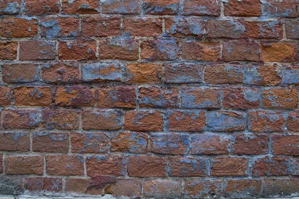 Eski tuğla duvar, kırmızı, yıkılmış, yakın, doğal zemin, şehir