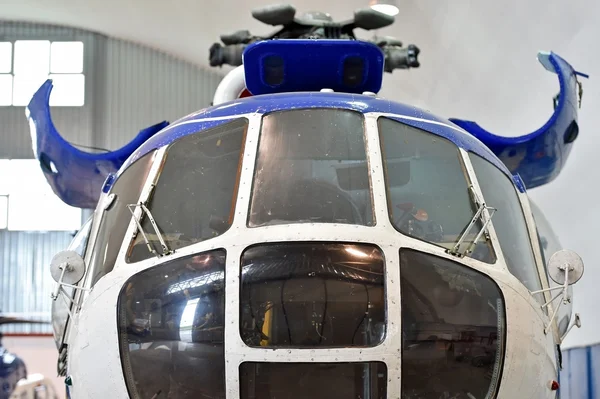 Helicopter repair inside factory — Stock Photo, Image