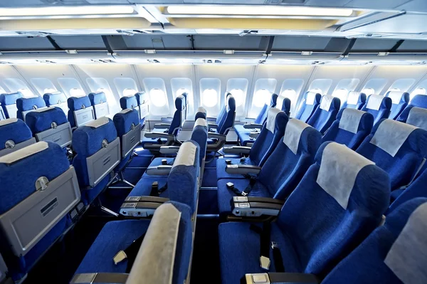 Kék repülőgép üres helyek — Stock Fotó