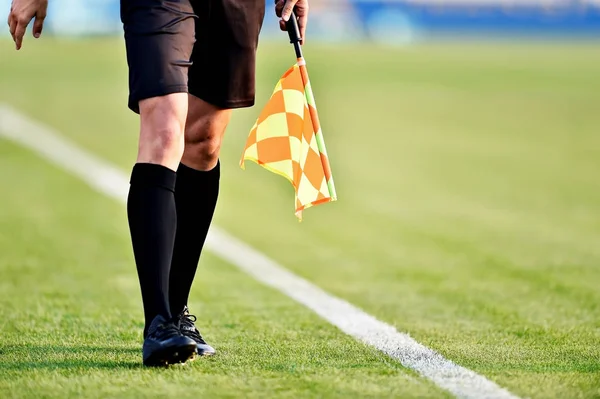 Assistant referee on the sideline — Stock Photo, Image