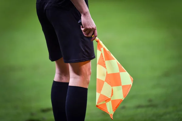 Assistant referee during soccer match — Stock Photo, Image