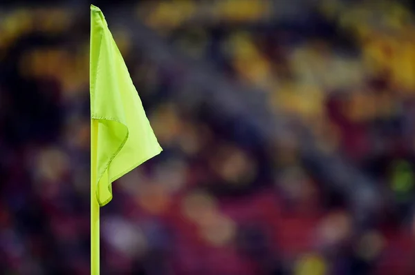 Soccer yellow corner flag — Stock Photo, Image