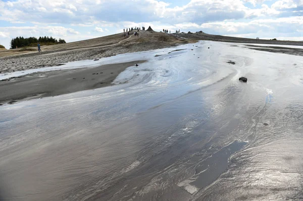 Mud volcanoes also known as mud domes — Stock Photo, Image