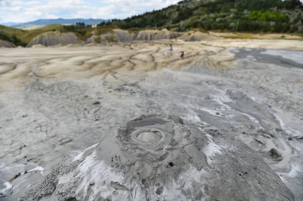 Mud volcanoes also known as mud domes in summer season — Stock Photo, Image