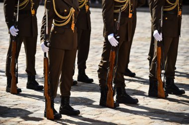 Bir askeri tören sırasında şeref kıtası