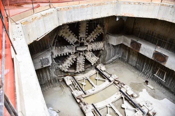 Tunnel boring machine in action