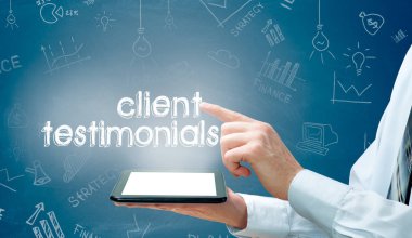 iş, teknoloji, internet ve ağ kavramı-müşteri testimonials