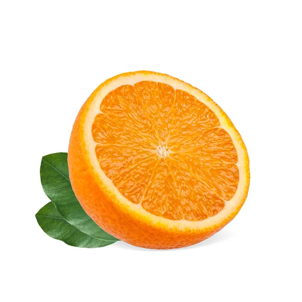 Frische Orange isoliert auf weißem Hintergrund — Stockfoto