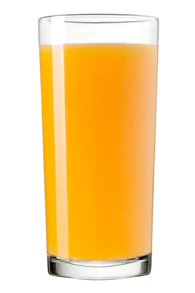 Vaso de zumo de naranja, aislado sobre fondo blanco — Foto de Stock