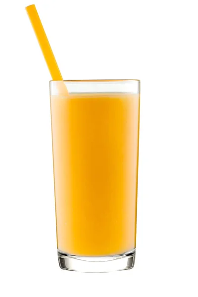 Orange juice glass, isolated on white background — Stock Photo, Image