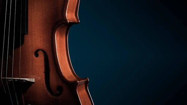 Violín instrumentos musicales de orquesta primer plano sobre negro —  Fotos de Stock