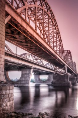 High Dynamic Range görüntüleme. Metro Köprüsü. Kiev, Ukrayna