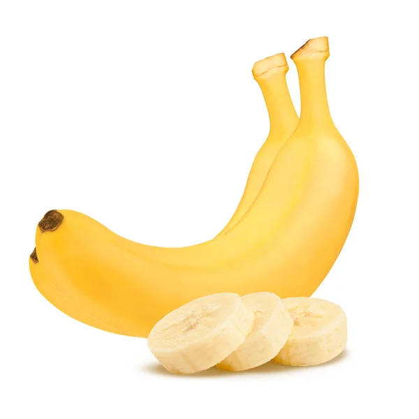 香蕉。成熟的香蕉在白色背景上孤立. — 图库照片