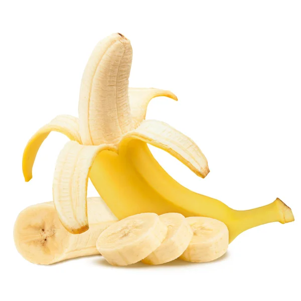 Banane. Bananes mûres isolées sur fond blanc . — Photo