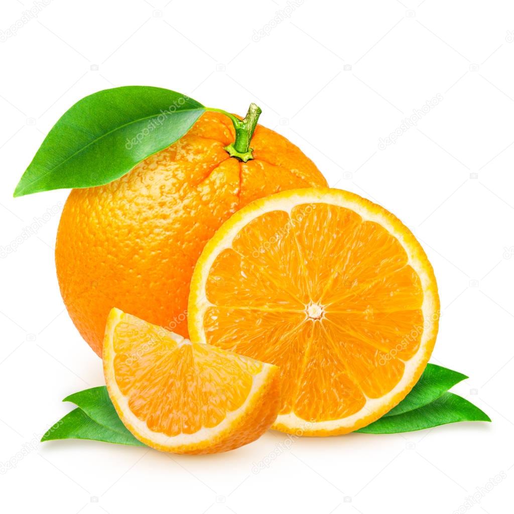 fresh orange isolated on white background