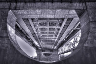 High Dynamic Range görüntüleme. Metro Köprüsü. Kiev, Ukrayna. Alt görünümü