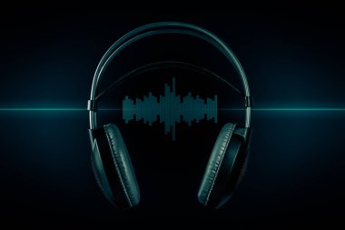 Koyu arka plan üzerinde kulaklık