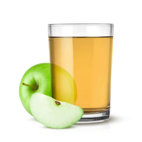 Стакан яблочного сока изолирован на белом Стоковое Фото