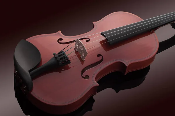 Fiol musikinstrument av orkester närbild på svart — Stockfoto