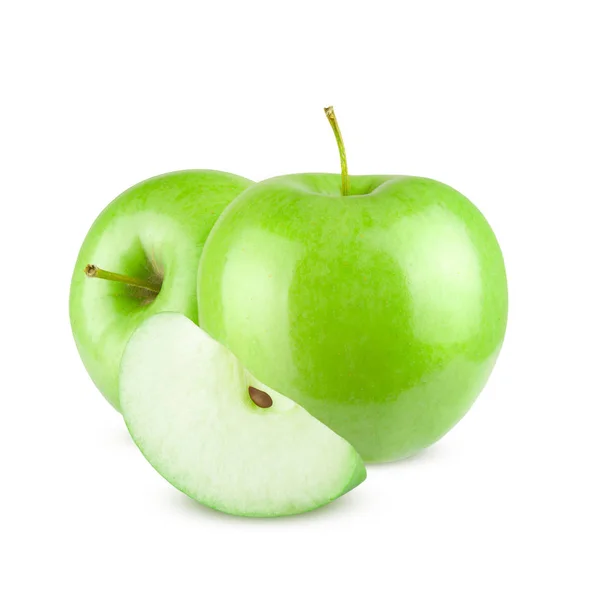 Pomme verte. Isolé sur fond blanc — Photo