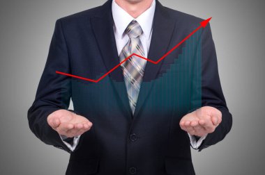 İş kavramı şirketin büyüme ve artış istatistikleri. Başarılı bir lider.