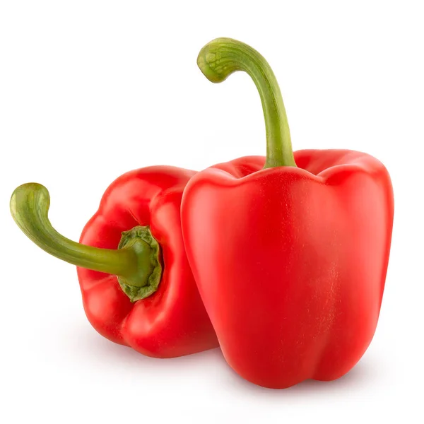 Röd bell pepper isolerad på vit bakgrund — Stockfoto