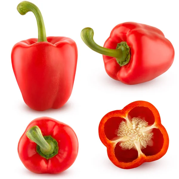 Bell pepper Isolerad på vit bakgrund. Samlingssats. — Stockfoto