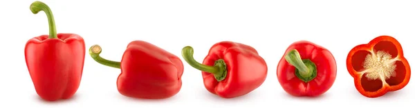 Bell pepper Isolerad på vit bakgrund. Samlingssats. — Stockfoto