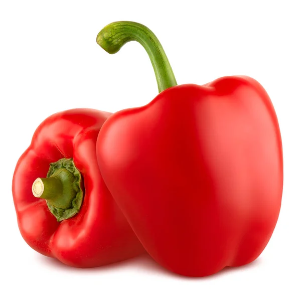 Röd bell pepper isolerad på vit bakgrund — Stockfoto