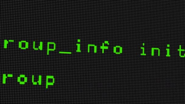 Code pirate exécutant un terminal d'écran d'ordinateur — Video