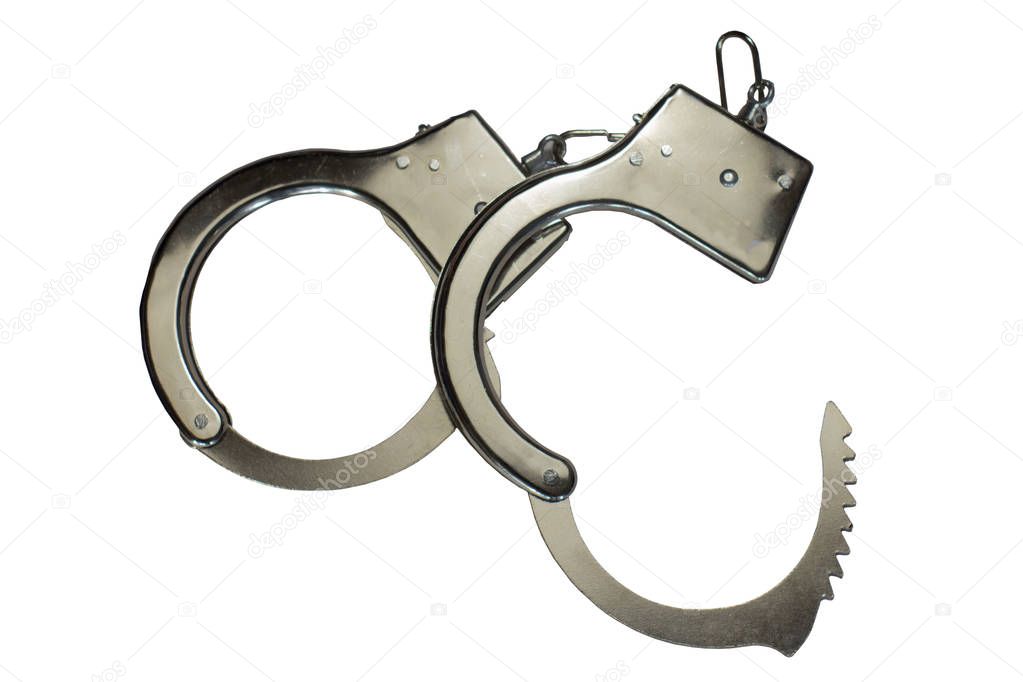 Handcuffs on white background. Isolate