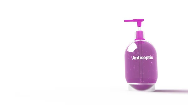 Bottle Instant Antiseptic Hand Sanitizer Transparent Gel Isolated White Background — Stock Photo, Image