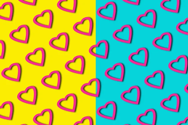 Kalbin şekli iki renkli arkaplanda pürüzsüz..