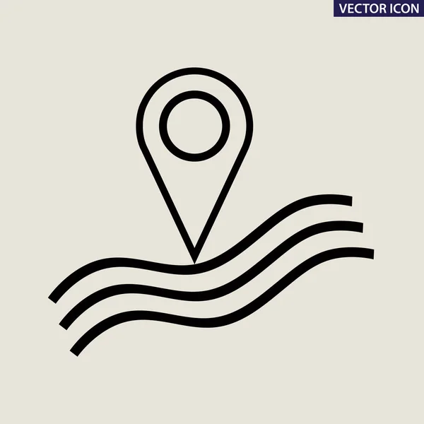 Símbolo Posicionamiento Navegación Icono Tecnología Ubicación — Vector de stock