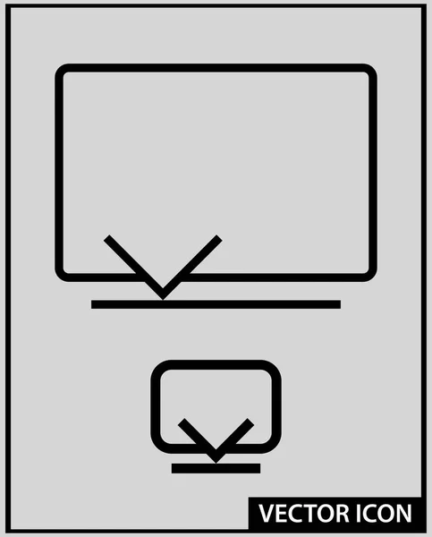 Monitor Piktogramm Vektorsymbol Silhouette Umriss — Stockvektor