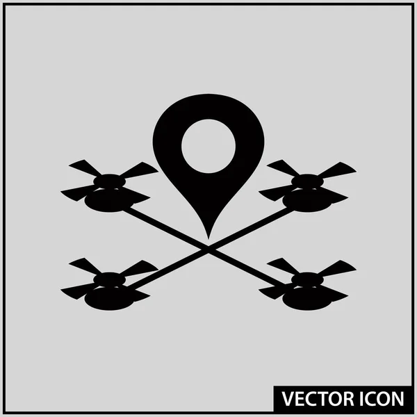 Icono Para Posicionamiento Aire Terreno Signo Vectorial — Vector de stock