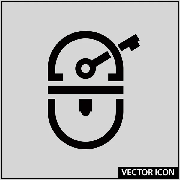 Ícone Cadeado Vetorial Com Chave —  Vetores de Stock