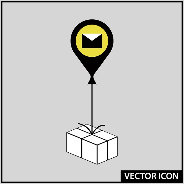 Vektor Geschenk Symbol Mit Luftballon — Stockvektor