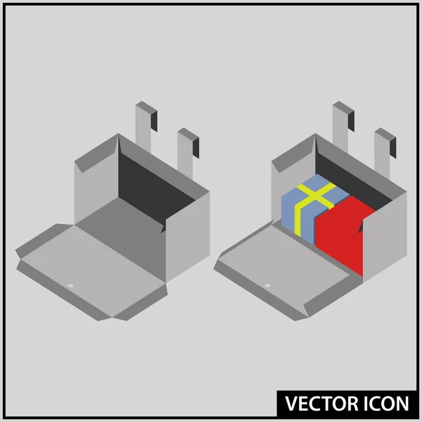 Vektor Symbol Einer Offenen Schachtel Mit Geschenken — Stockvektor