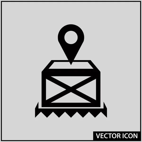 Vektor Icon Des Posteingangs Mit Der Funktion Den Standort Bestimmen — Stockvektor