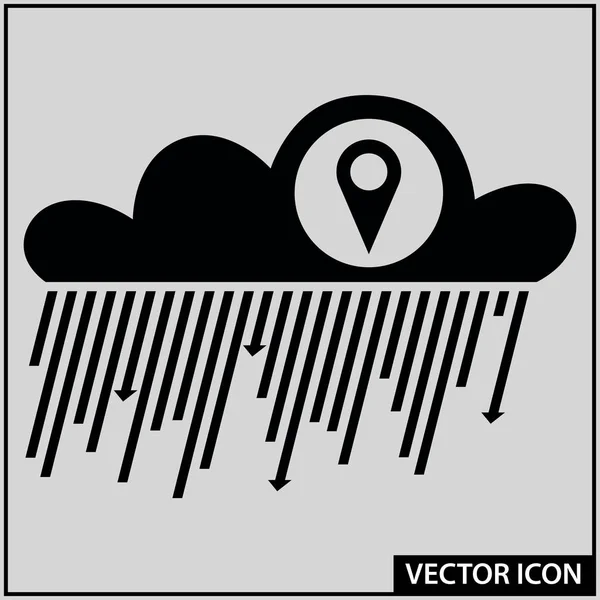 Determinación Localización Las Nubes Lluvia — Vector de stock