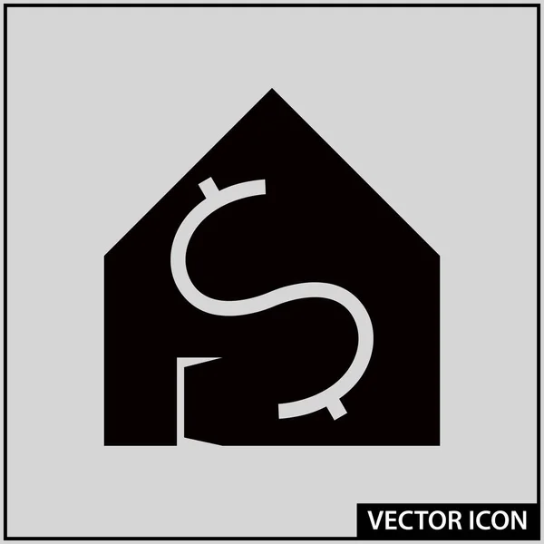 Icône Vectorielle Objet Immobilier Prêt Vente — Image vectorielle