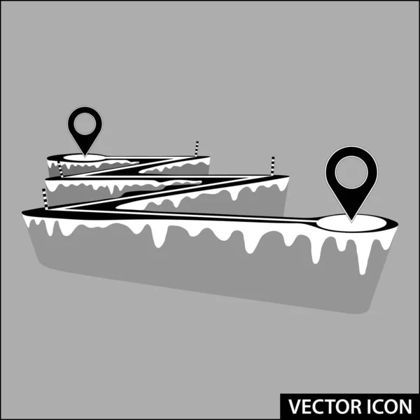 Vector Conceptual Icon Web Travel Route Simulation — Stock Vector