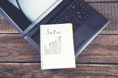 Klavyedeki not defterinde satılık metin